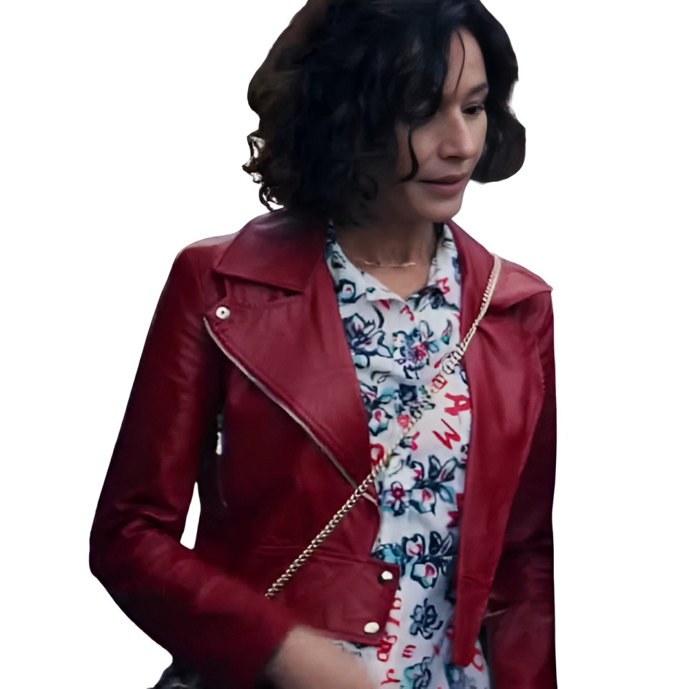 Nicole Grimaudo Solo Mio Red Leather Jacket | America Suits